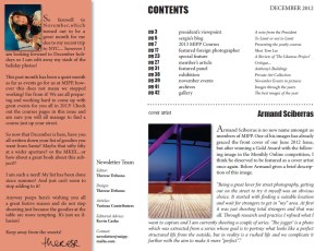 MIPP December 2012 newsletter - credit page. I got "special feature". Yay!