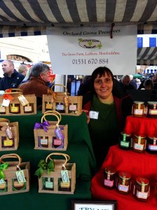 Vivien Brandt proudly displaying her products to the customers