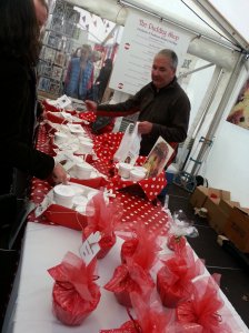 The Pudding Shop stall in the exhibition tent