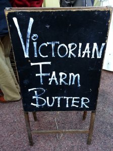 Victorian Farm wooden advertising board inviting guests for the show