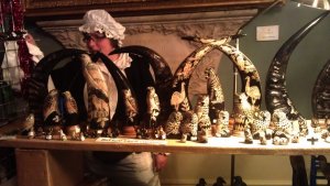 Emma among the thai Interiors sculptures