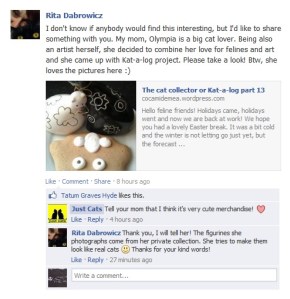 Mmention on the Just Cats Facebook page