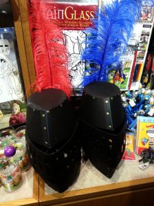 Helmets for the kids at the souvenir store