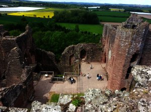 View of the castle's courtyard from the  top of the Keep