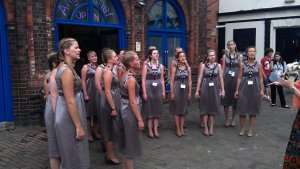 April Girls Choir  during the performances on the street
