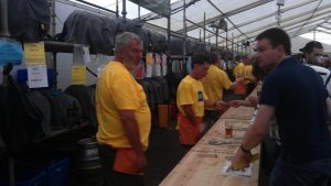 Volunteers working hard