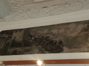 Hereford Castle fresco inside the gallery