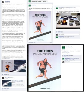 Facebook mentions of various Facebook pages, December 22, 2013