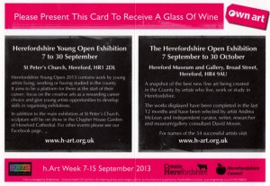 h.Art Herefordshire Open Exhibition leaflet - back