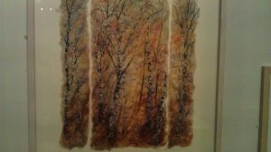 Golden light by Helen Crawford - silk paper, mixed media and stitch