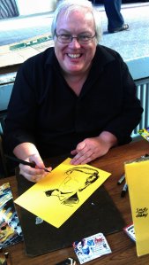 A quick sketch of the 11th Doctor for a young visitor. Can you believe, he only needed 4 minutes to draw this?