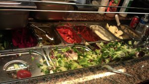 Salad bar at Pomegranate stand