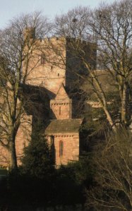 Brecon cathedral   - A view from The King's steps. Photography by Joyce Jenkins. Used with permission