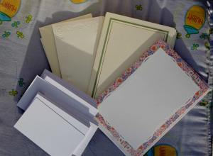 We are slowly preparing for our stand - those arty papers will be turned into certificates and business cards for the day!