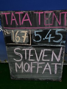 Steve Moffat at TATa tent  - Event number 167, starting at 17:45