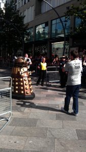 Dalek chasing the BBC cameraman