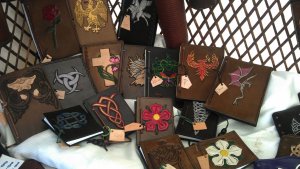 Books and diaries bound in leather