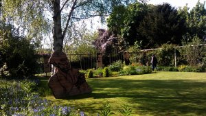 Big picnic lawn serves as an outdoor art gallery