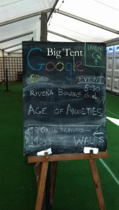 Some of the events happening in Google tent