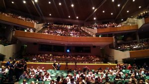 The auditorium starts to fill in