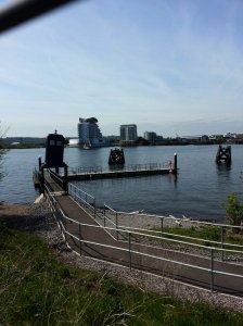 TARDIS at the entry to the marina