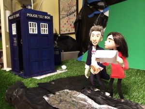 Clara and The Doctor are learning their parts. So much to remember!