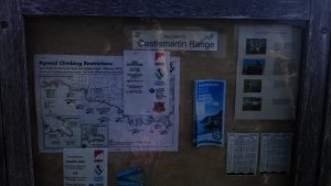 Castlemartin Range information board for the tourists. The range is closed for 44 weeks a year