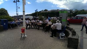 Brass band playing on the street of Saundersfoot