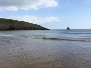Church Rock on the horizon