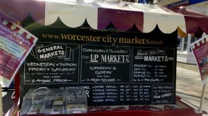 A stand advertising the market - better shot.